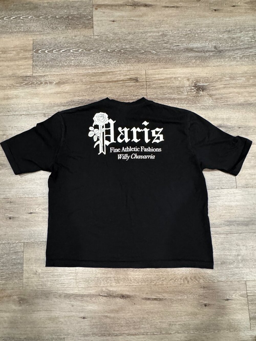 Adidas x Willy Chavarria Black "Paris" Oversized Graphic Print Tee